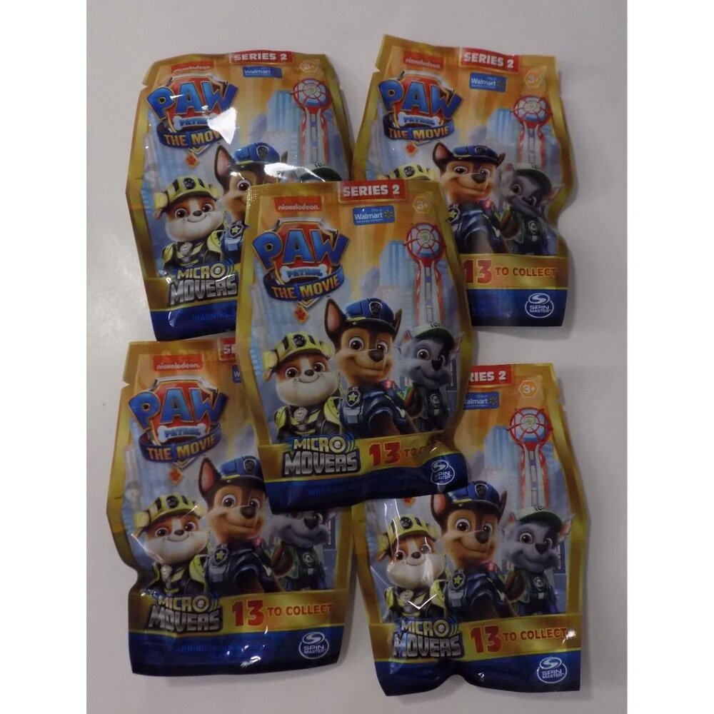 PAW Patrol Micro Movers Mystery Movie Mini Figure Series 2 - Lot of 5